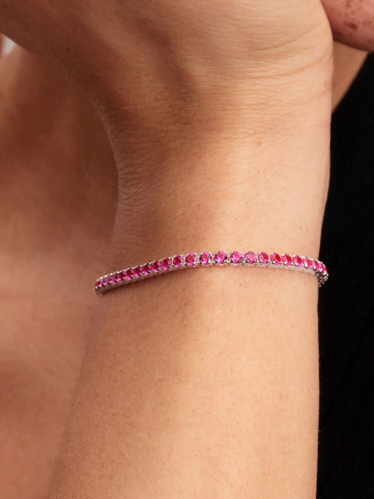 Sparkling Pink Tennis Bracelet