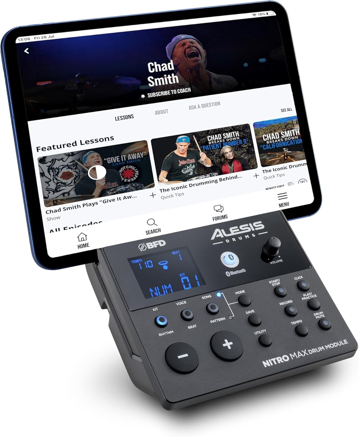 Alesis 8-Piece Electronic Drum Set With Mesh Pads And Bluetooth - Nitro Max
