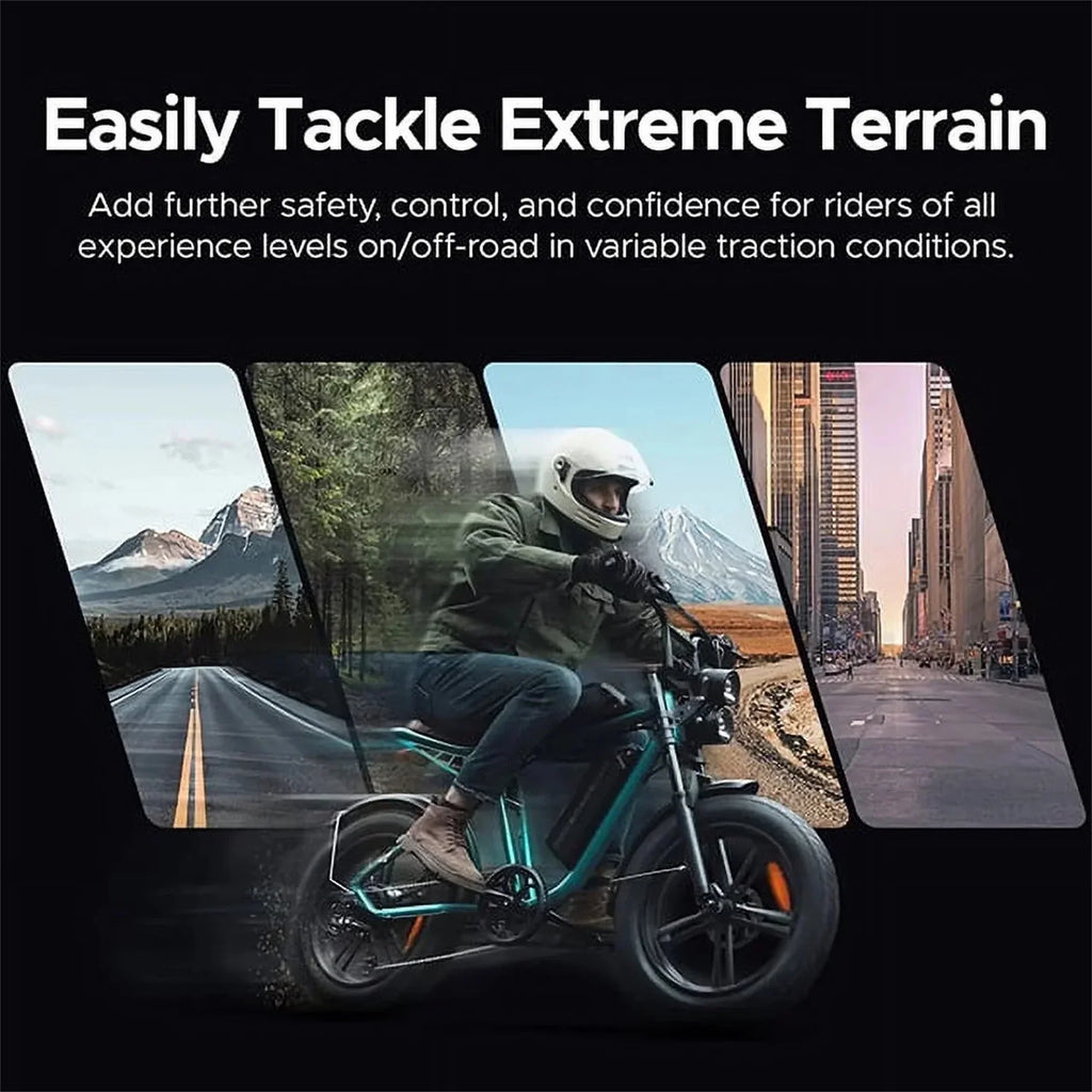AKEZ Adult Electric Bike 1000W 28 mph 48V 13A 20*4.0in Fat Tire Full Suspension 7-Speed - M20