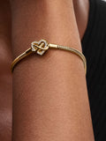 Sparkling Infinity Heart Clasp Snake Chain Bracelet