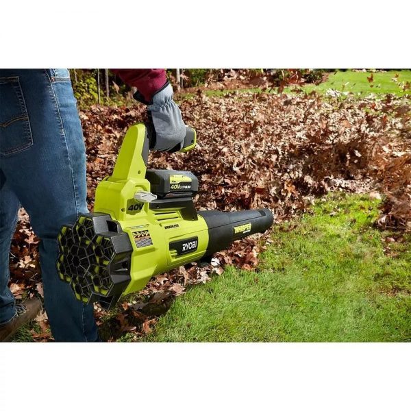 RYOBI 40-Volt 20 in Mower, String Trimmer And Leaf Blower Kit With 2 Batteries, 2 Chargers - RY401120-Y, RY40270, RY40407BTLVNM