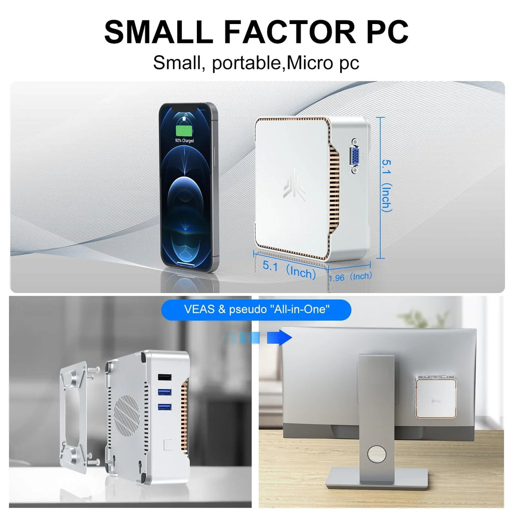 KAMRUI GK3Plus Mini PC 16GB RAM 512GB M.2 SSD - Intel Alder Lake N95