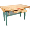 Grizzly Industrial Heavy-Duty Oak Workbench With Steel Legs, 60 x 30 - T10157