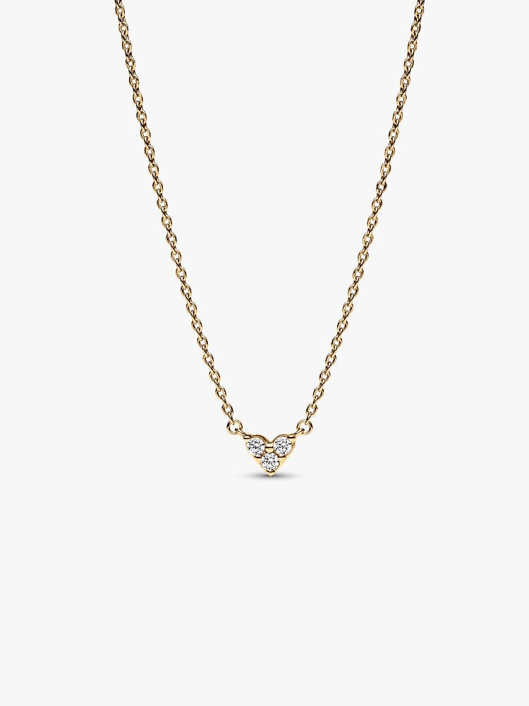 Triple Stone Heart Collier Necklace