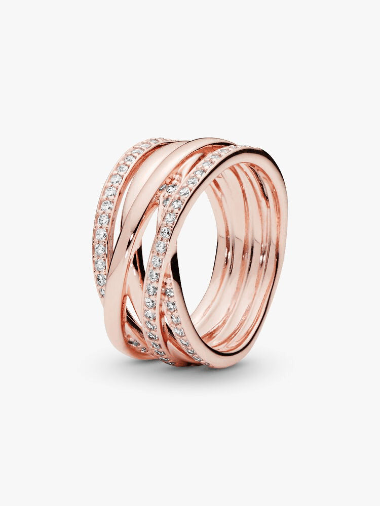 Sparkling & Polished Lines Ring
