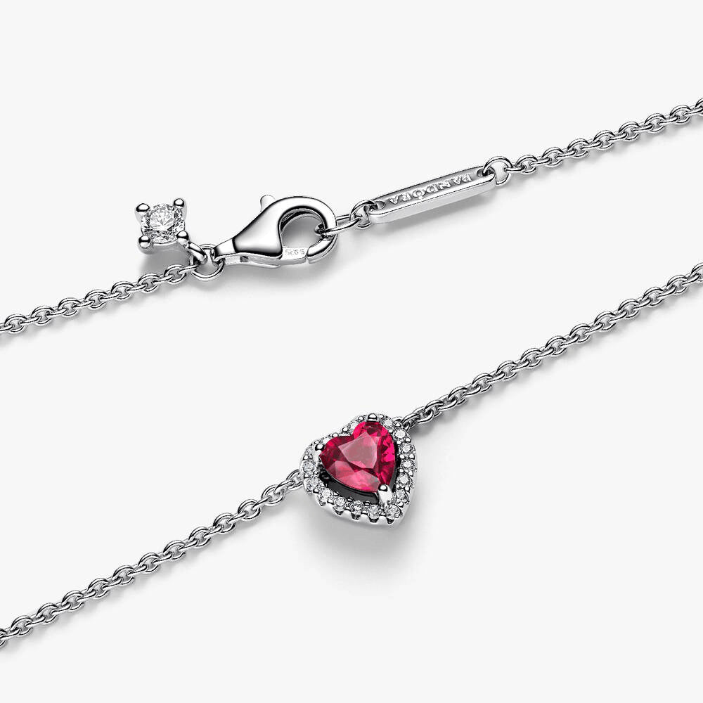 Elevated Red Heart Collier Necklace