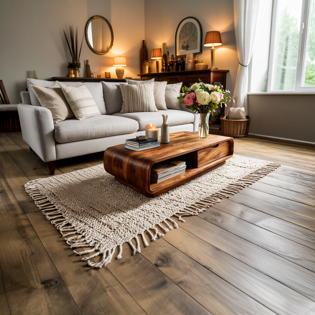 Coffee Table With Drawer Curved Silhouette For Contemporary Interior