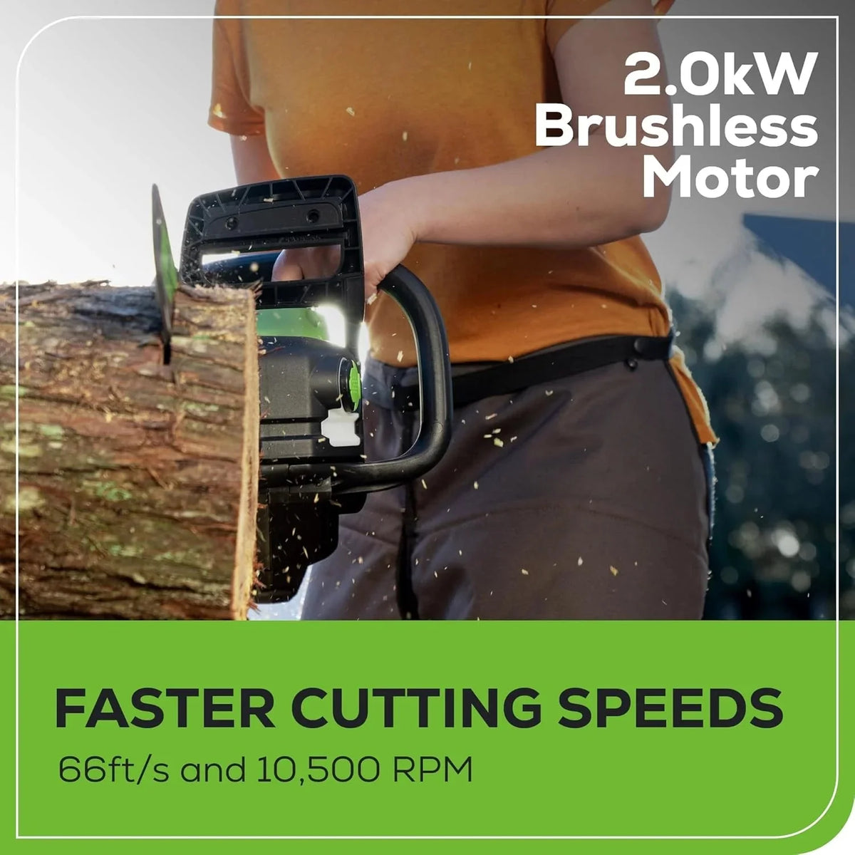 Greenworks 40V 16 inch Brushless Cordless Chainsaw With 4.0Ah Battery And Charger