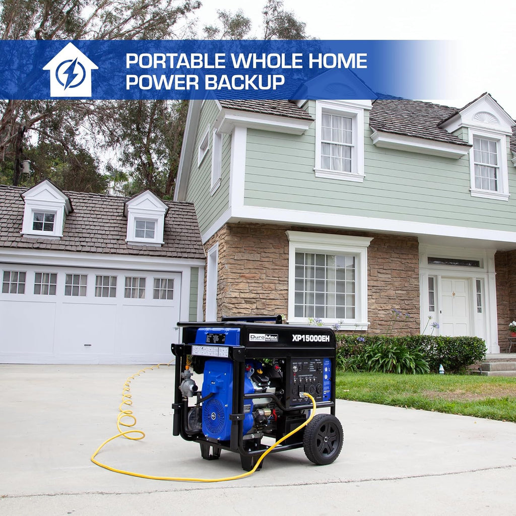 DuroMax 13,000-Watt Dual Fuel Portable Generator, Gasoline/Propane, Electric Start - XP13000EH