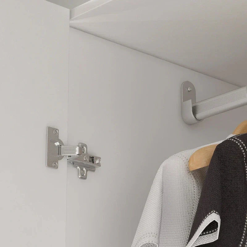 FUFU&GAGA Freestanding Solid Wood Wardrobe Closet With Storage Shelves