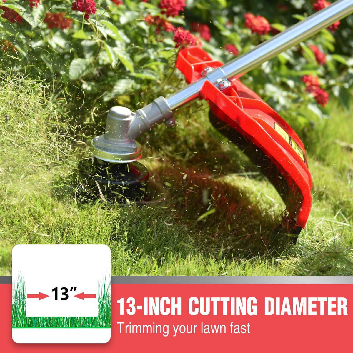 Powersmart 31cc 4-Cycle 15lb Straight Shaft Gas String Trimmer and Brush Cutter