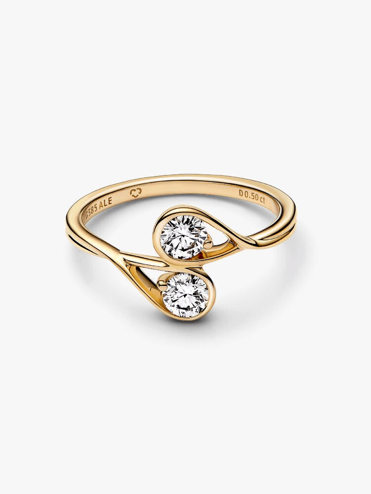 Pandora Infinite 14k Gold Double Lab-grown Diamond Ring