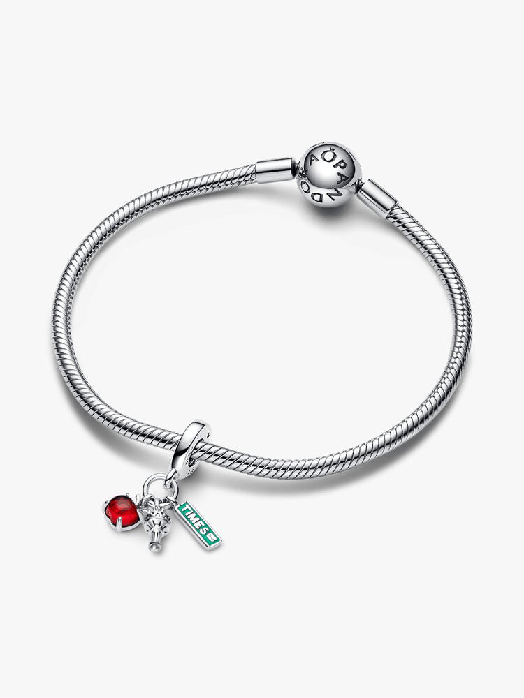 NYC Apple, Torch and Street Sign Triple Dangle Charm