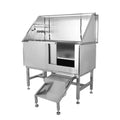 Stainless Steel Dog Grooming Tub With Ramp, Faucet And Sprayer - 50 inch Pet Wash Station