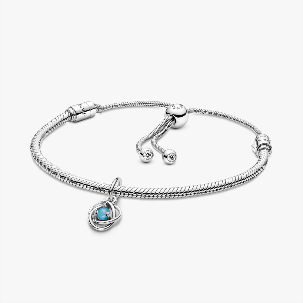 December Eternity Circle Dangle Charm Bracelet Set