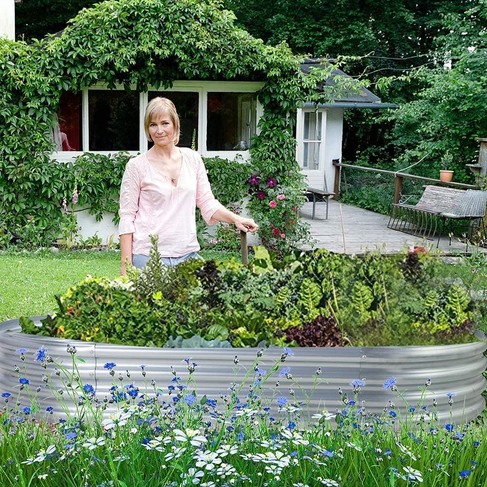 Land guard Galvanized Raised Garden Bed Kit, 10x4x1ft, 2-Pack