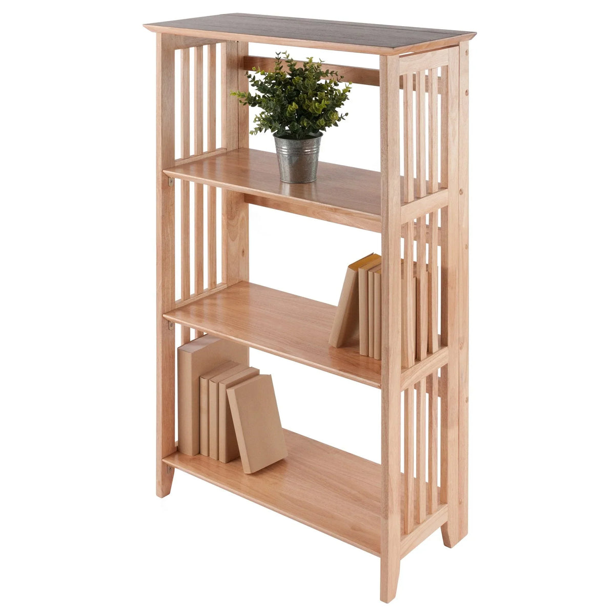 Winsome 3-Section Foldable Shelf, Natural Finish - 25.98 x 12.28 x 42.00 Inches