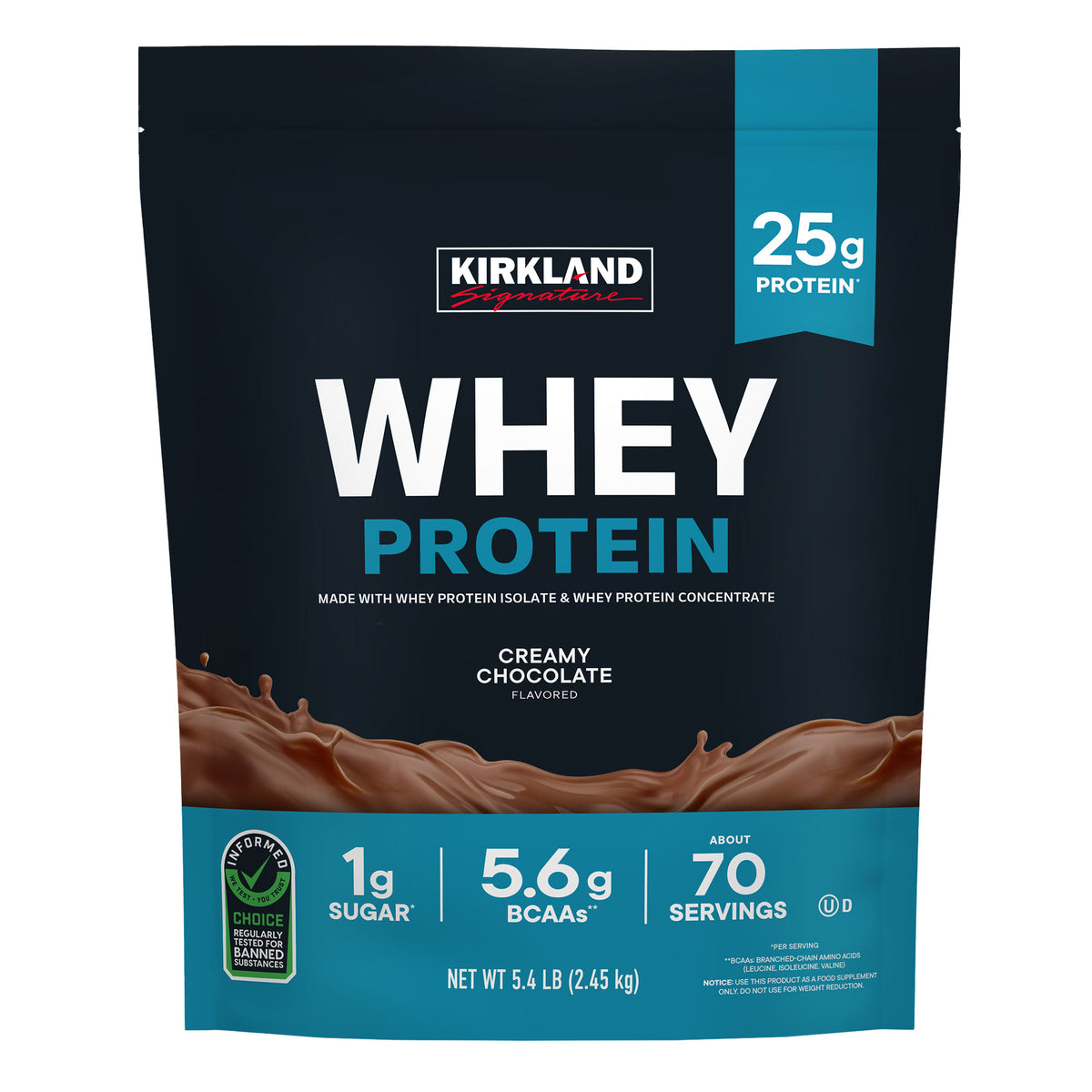 Kirkland Signature Whey Protein - Creamy Chocolate, 5.4 lbs