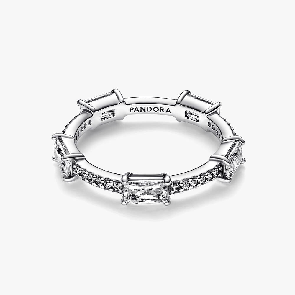 FINAL SALE - Rectangular Bars Sparkling Pavé Ring