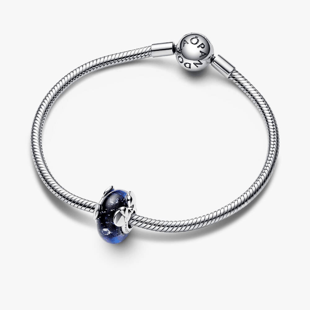 FINAL SALE - Disney Mickey Mouse & Minnie Mouse Blue Murano Glass Charm