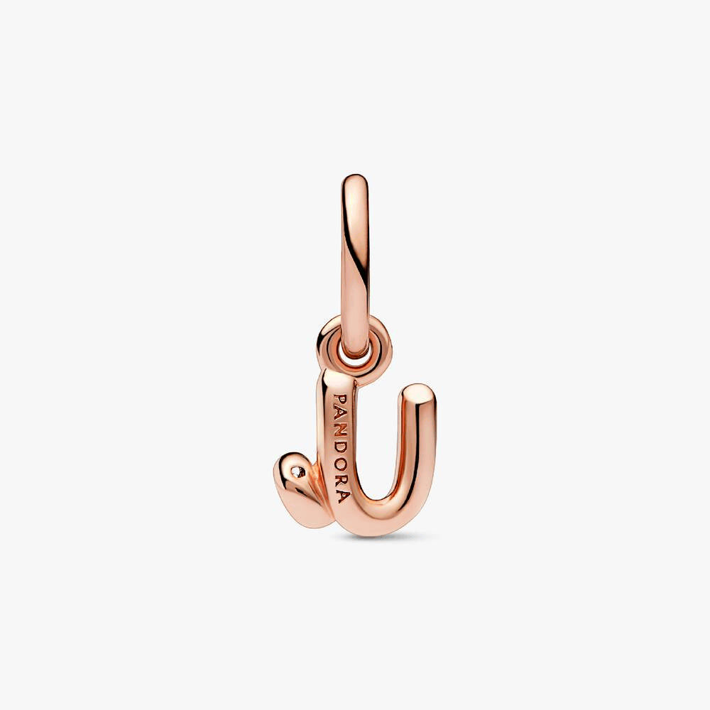 FINAL SALE - Letter U Script Alphabet Dangle Charm