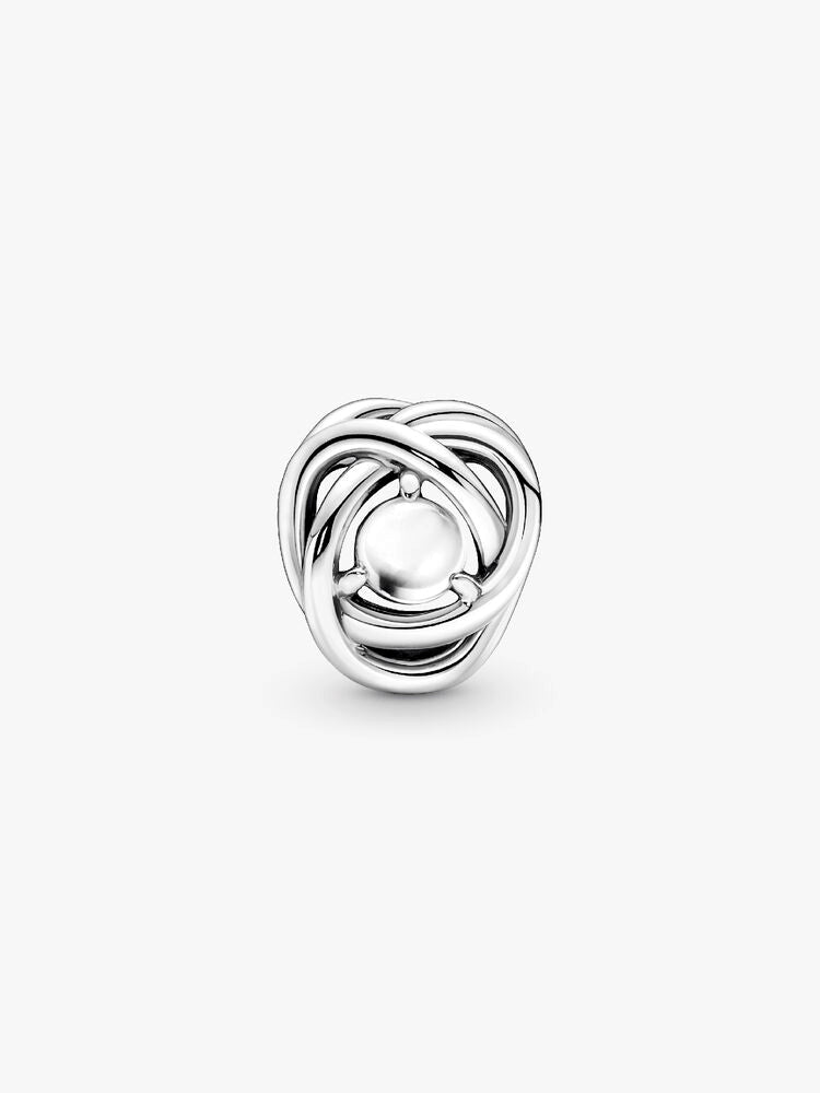 June White Mother of Pearl Eternity Circle Charm