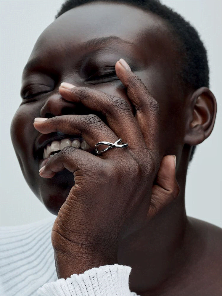 Organically Shaped Infinity Ring