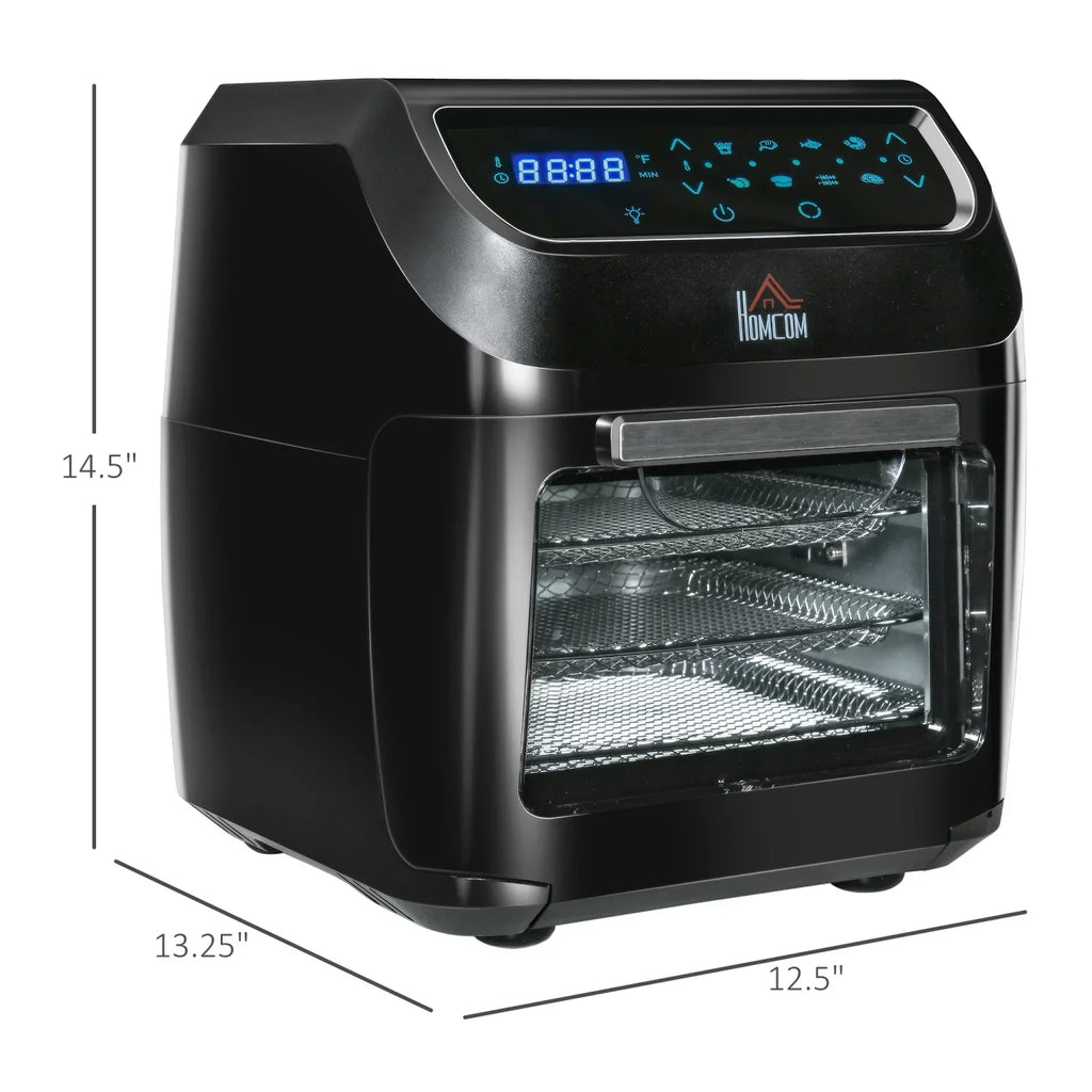 GVJMTKP 12 QT 8-In-1 Air Fryer Oven Combo, 1700W, Black