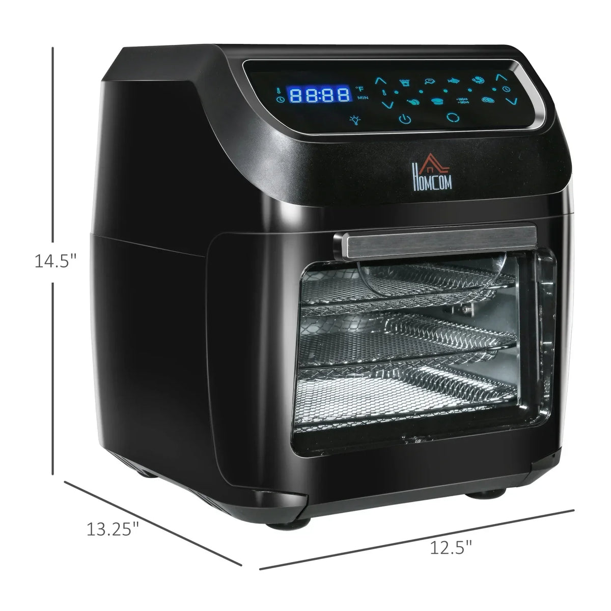 GVJMTKP 12 QT 8-In-1 Air Fryer Oven Combo, 1700W, Black
