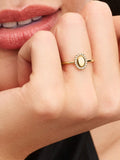 Engravable Oval Halo Ring