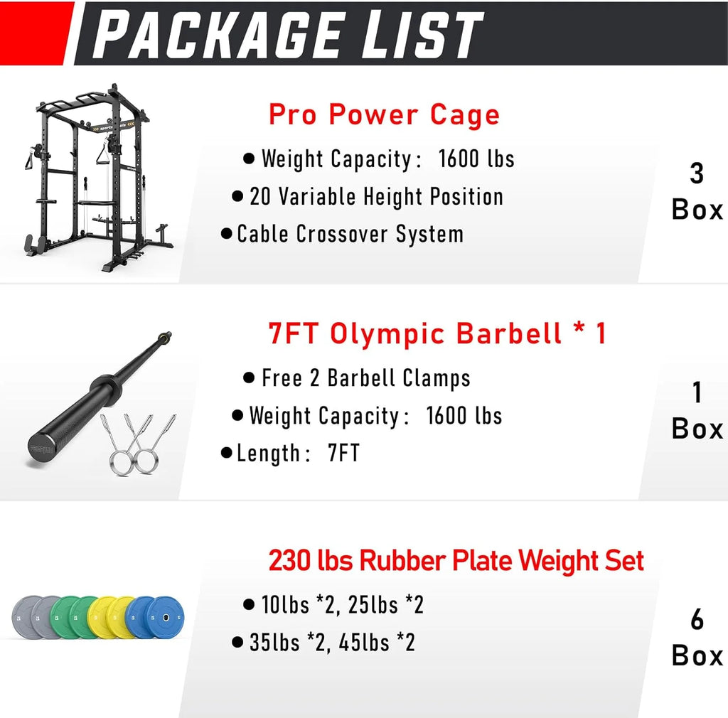 Sportsroyals Power Cage With Lat Pulldown, Black - Power Cage