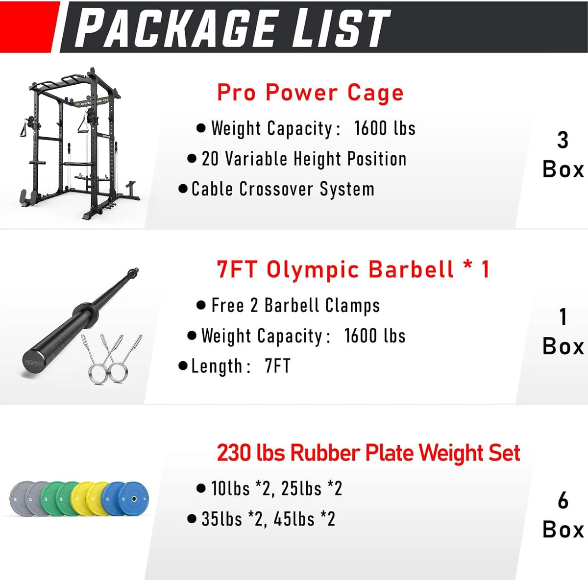Sportsroyals Power Cage With Lat Pulldown, Black - Power Cage