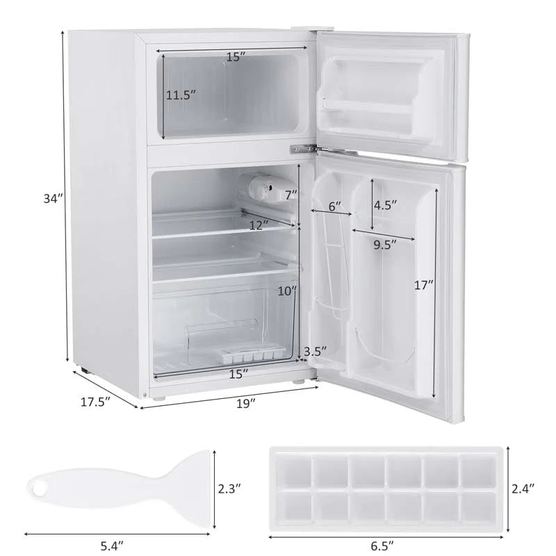 3.2 Cu. Ft. 2-Door Compact Refrigerator With Freezer - Black, Gray Or White