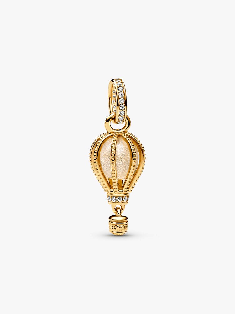 Sparkling Clear Hot Air Balloon Dangle Charm