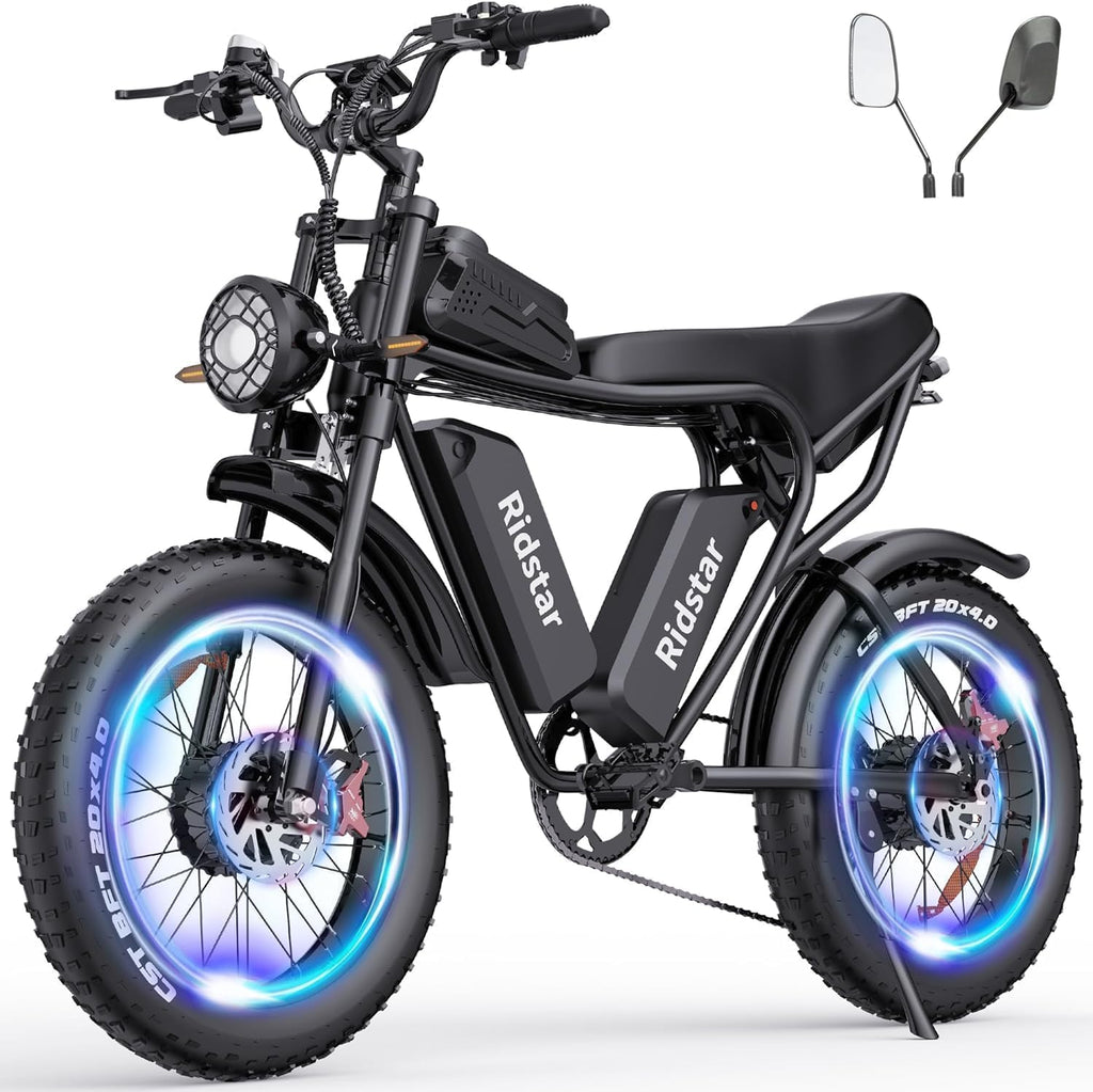 All-Terrain Fat Tire Electric Bike For Adults, 2000W 52V, 30-180 Mile Range - Q20