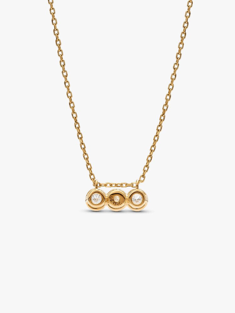 Pandora Era Bezel 14k Gold Triple Lab-grown Diamond Pendant Necklace