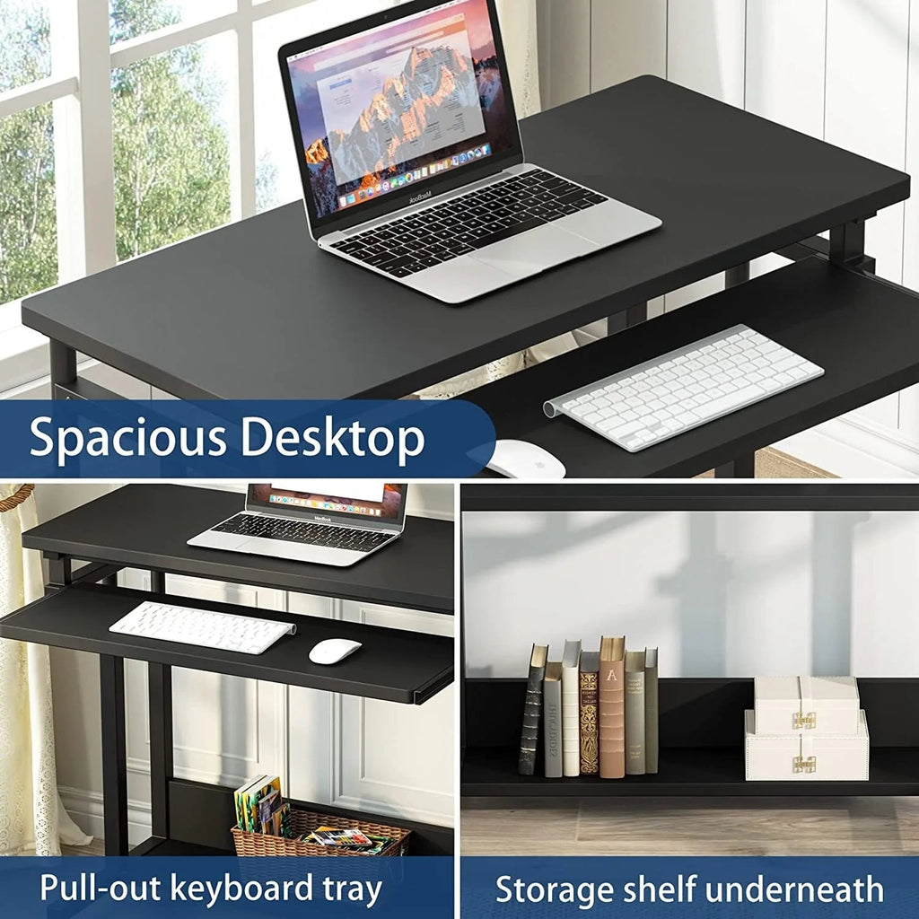 Height-Adjustable Portable Laptop Desk With Keyboard Tray, 43.3in H x 31.5in L x 17in D