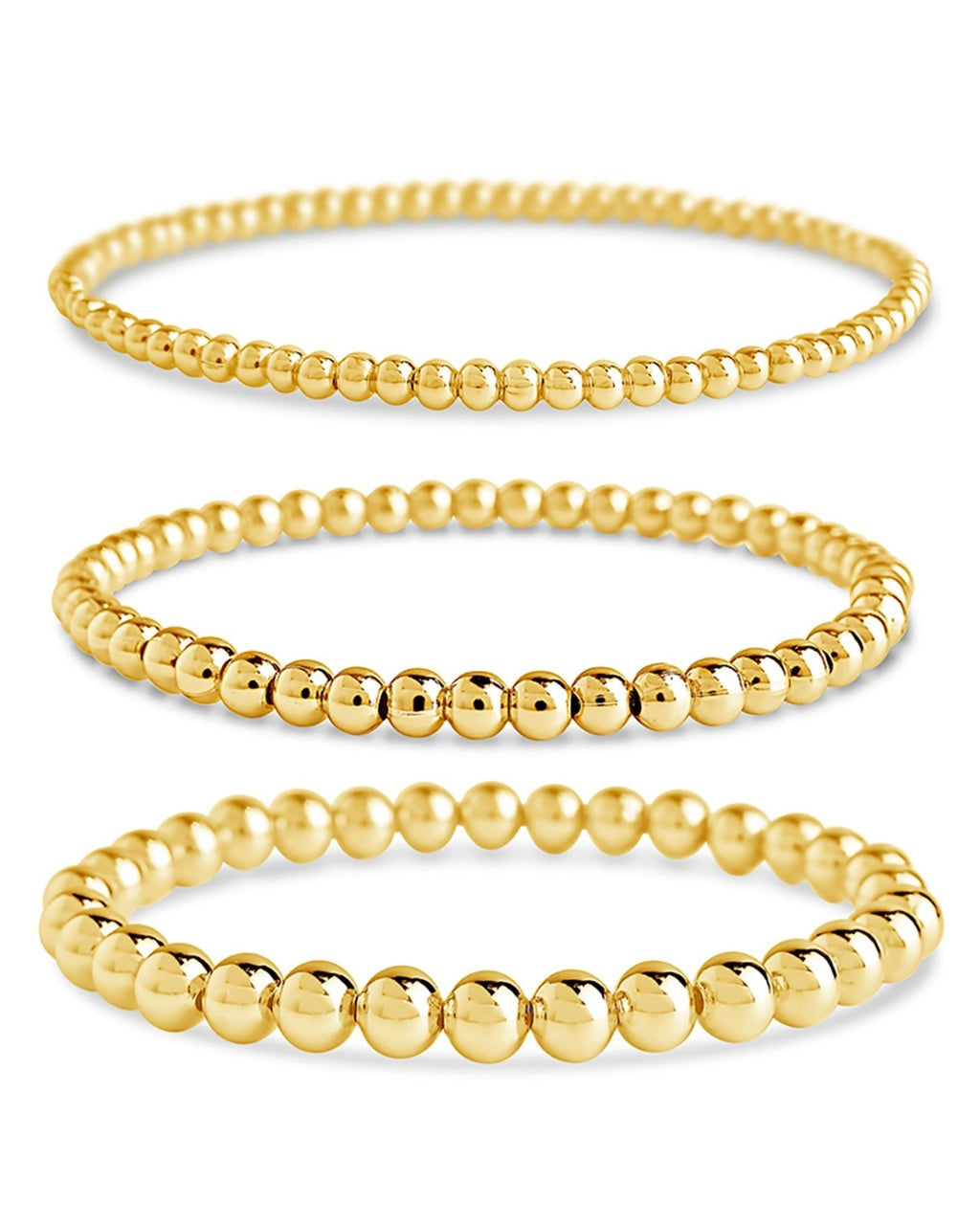 Beaded Stretch Bracelet Sets in Gold
