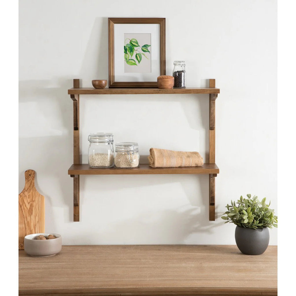 Mid-Century Wall Shelves, 24x8x24 Inch Decorative Wall-Mounted Storage And Display Shelving