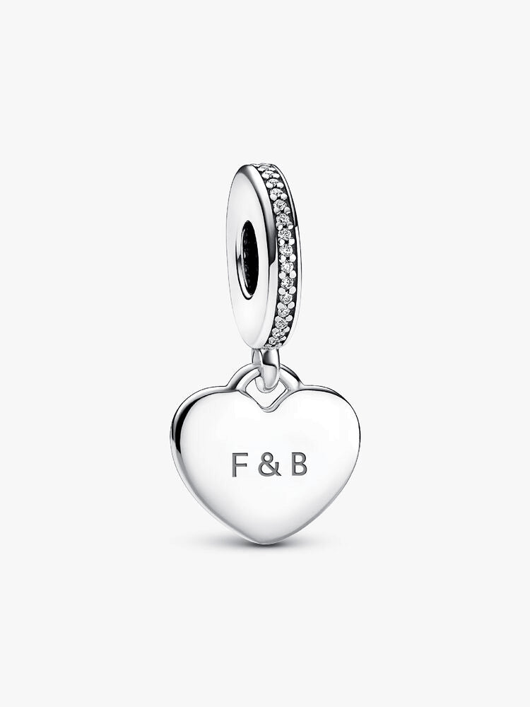 Engravable Heart Tag Dangle Charm