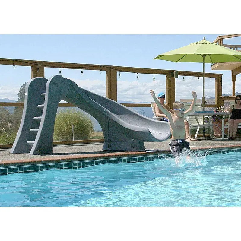 S.R. Smith Cyclone Right-Curve Swimming Pool Slide, Gray Granite Finish - 698-209-58124
