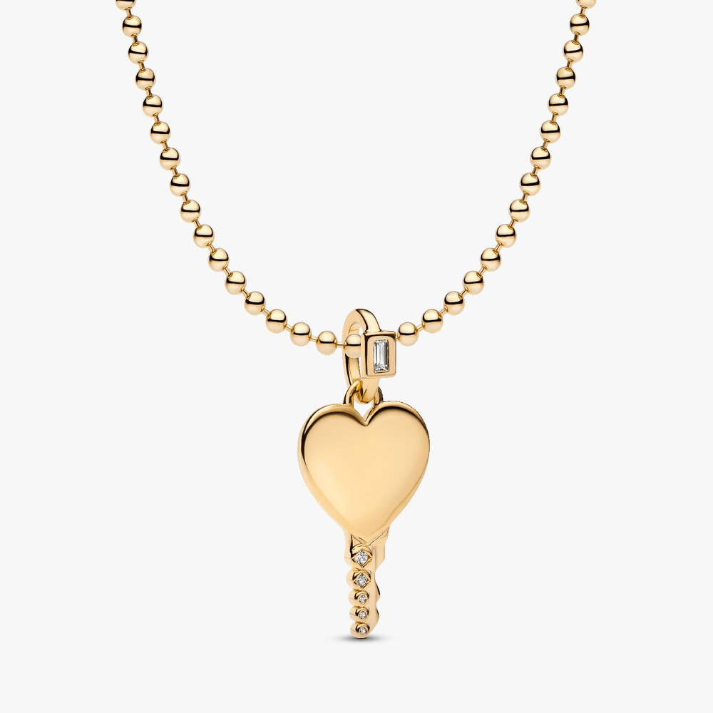 Engravable Heart Key Pendant Necklace