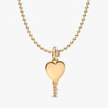 Engravable Heart Key Pendant Necklace