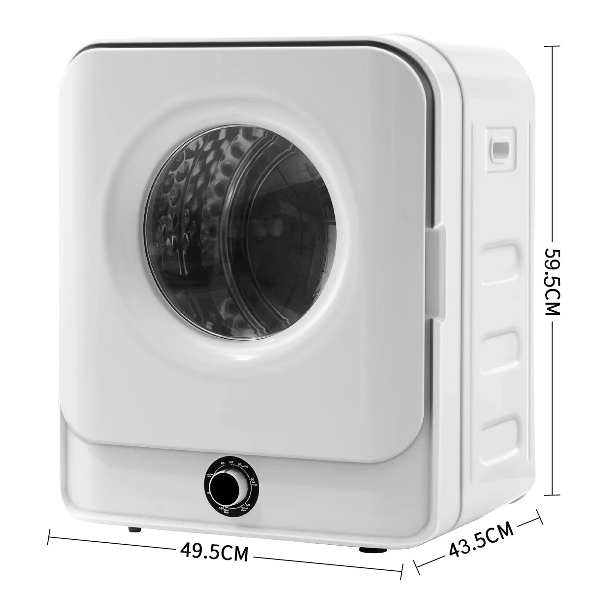 Portable Compact Front Load Clothes Dryer 1.95 Cu.ft, 830W, 5 Drying Modes, White