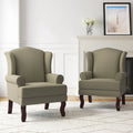 Traditional Wingback Upholstered Accent Chairs, Set of 2, 31 W x 31.8 D x 42.9 H
