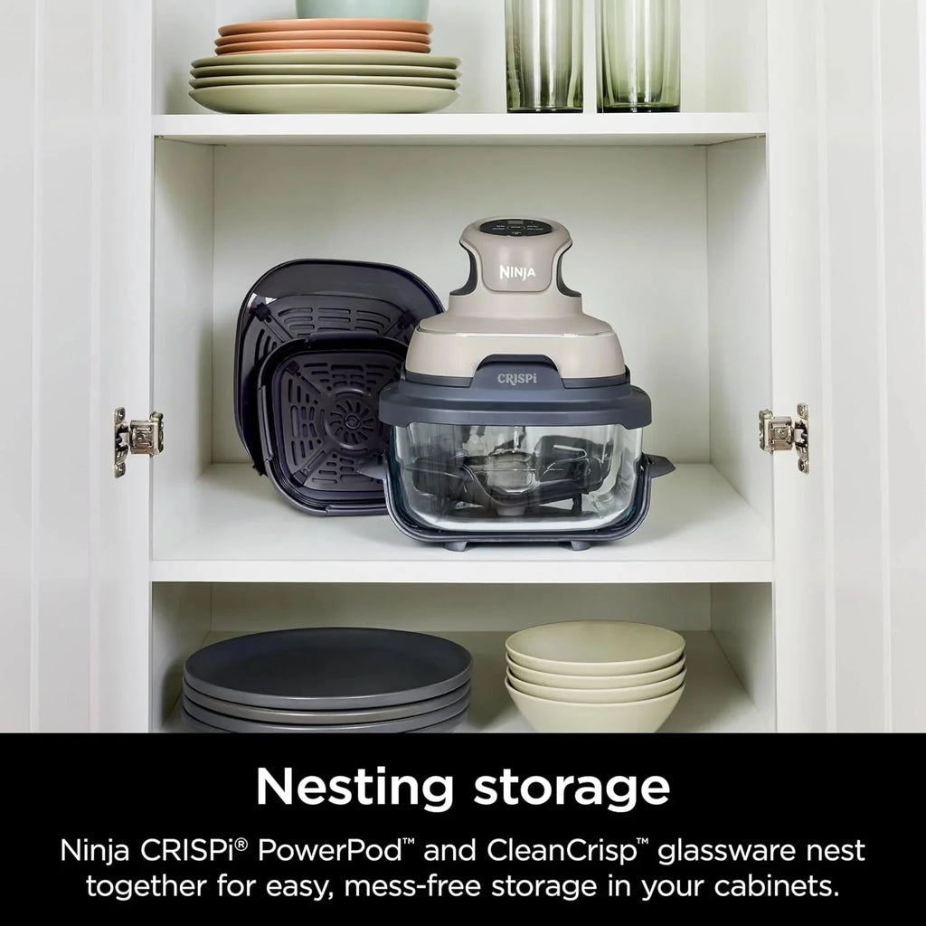 Ninja Crispi 4-in-1 Portable Glass Air Fryer Cooking System, 1500W, 4 QT And 6-Cup Containers
