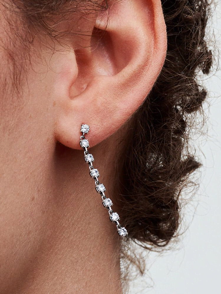 Sparkling Eight Stones Drop Earrings