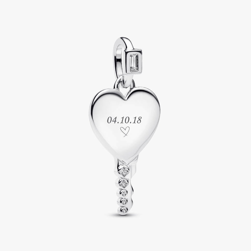 Engravable Heart Key Pendant