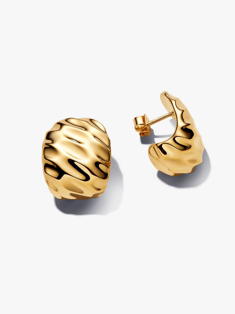 Rippled Wide Hoop Earrings