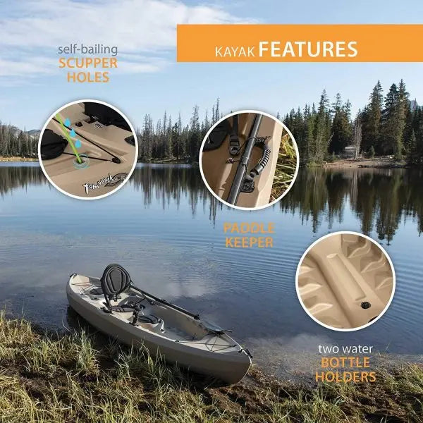 Lifetime Fishing Kayak 10 ft Tan, 2-Pack With Paddles Included - 90806 Tamarack Angler 100